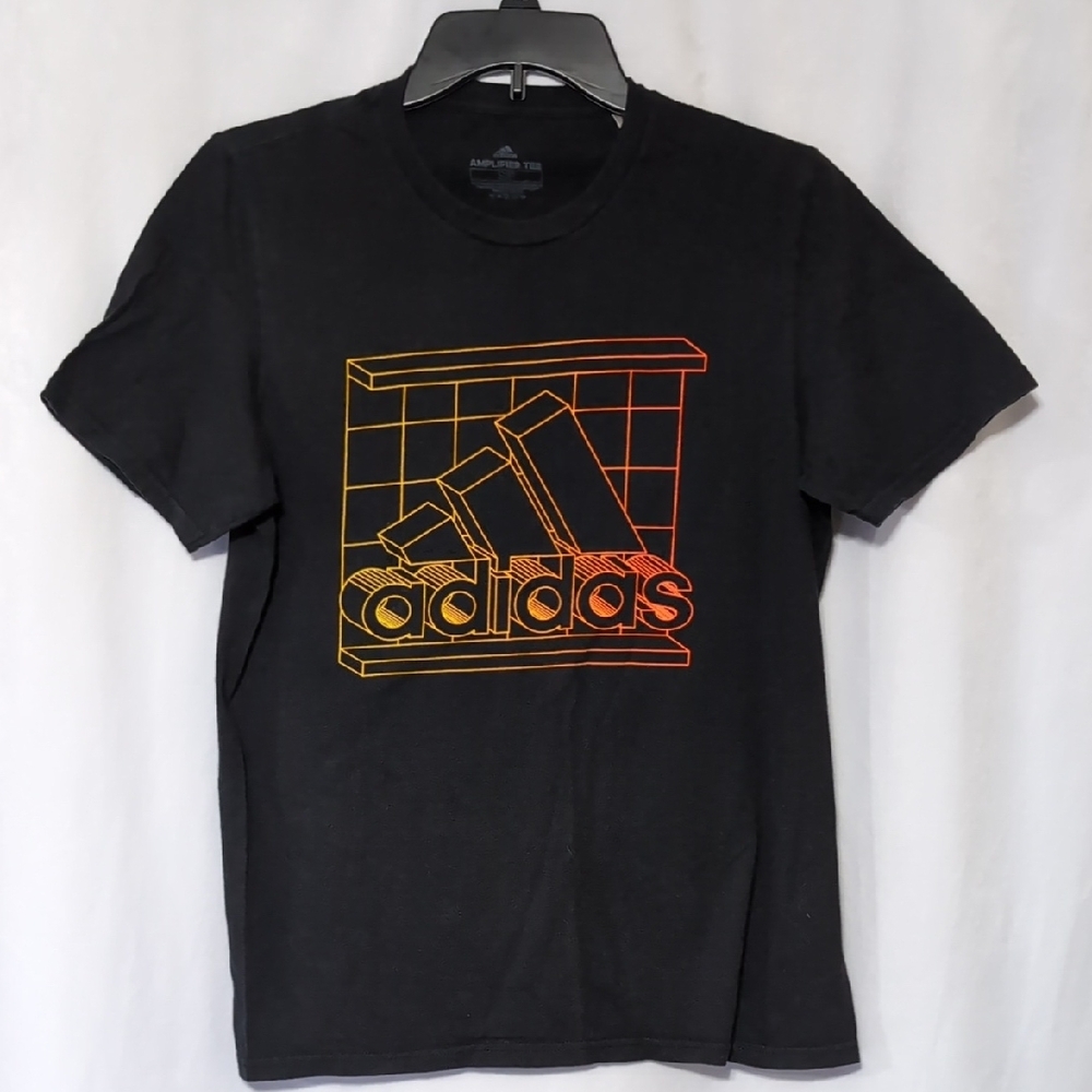 ☘️Adidas Kid's Black and Orange Short Sleeve Tee